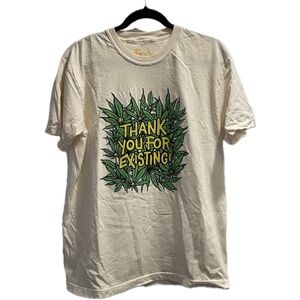 Thank You For Existing 😊🌿 Cream Graphic T-Shirt by Transfigure Print Co